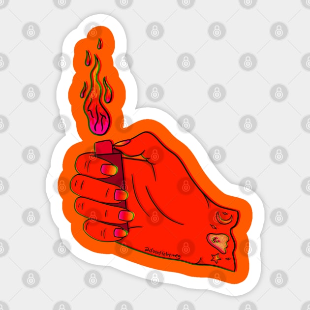 Lit Lighter Sticker by Doodle by Meg